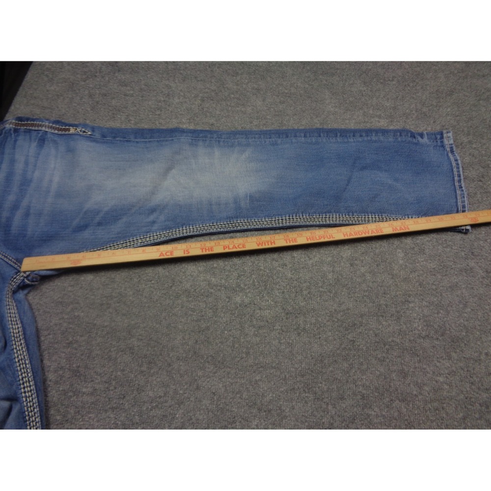 Rock Revival Jeans Mens 38 Blue Prater Straight Leg Embellished Y2K Distressed - Picture 15 of 15